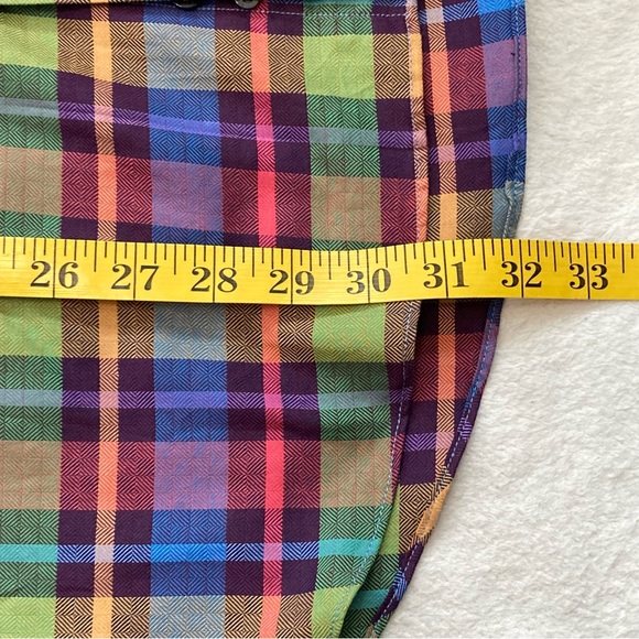 Alan Flusser Classic Plaid Button Down Shirt  L - Picture 8 of 9